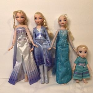 Set of 4 Disney frozen Elsa dolls
